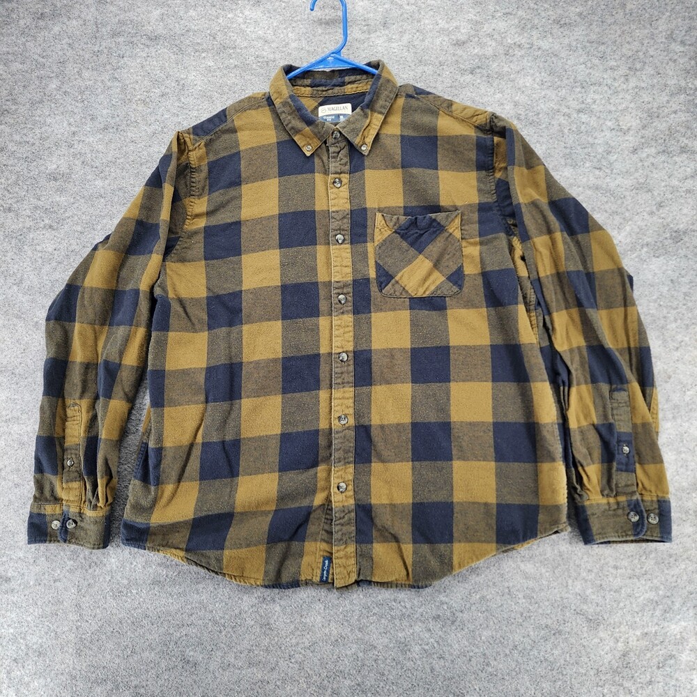 Magellan Shirt Womens XL Long Sleeve Green Plaid Canyon Creek Classic Fit